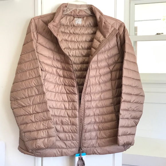 32 DEGREES Down Puffer Jacket Heat Ultra Light Taupe NWT Women's Plus Size 2X - Picture 3 of 16